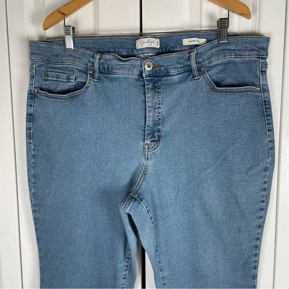 Jessica Simpson Charmed Flare Jeans Womens Plus Size 22W Blue Light Wash Stretch - Picture 2 of 14